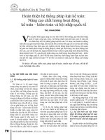 Hoàn thiện hệ thống pháp luật kế toán   nâng cao chất lượng hoạt động kế toán – kiểm toán và hội nhập quốc tế