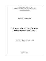 Xác định tốc độ truyền sóng trong địa chấn phản xạ 