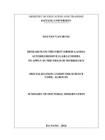 RESEARCH ON THE FIRST ORDER GAMMA AUTOREGRESSIVE GAR(1) MODEL TO APPLY IN THE FIELD OF HYDROLOGY