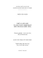 Thế vị lớp kép và bài toán dirichlet đối với hàm điều hòa 