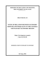 STUDY OF RELATION BETWEEN ECONOMIC GROWTH AND INEQUALITY IN THE CENTRAL VIETNAM KEY ECONOMIC REGION
