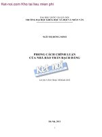 Phong cách chính luận của nhà báo trần bạch đằng 