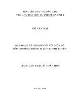 Bài toán rẽ nhánh đối với một số lớp phương trình elliptic phi tuyến