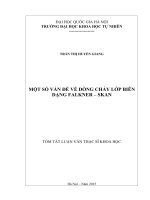 Một số vấn đề về dòng chảy lớp biên dạng falkner –skan 