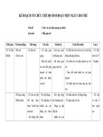 KẾ HOẠCH tổ CHỨC CHẾ độ SINH HOẠT một NGÀY CHO TRẺ chủ đề nước và các hiện tượng tự nhiên 