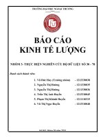 BÁO CÁO KINH TẾ LƯỢNG: THỰC HIỆN NGHIÊN CỨU BỘ DỮ LIỆU SỐ 30 VÀ 78 (bộ số liệu số 30 về tiền lương và bộ số liệu số 78 về chi tiêu hộ gia đình)