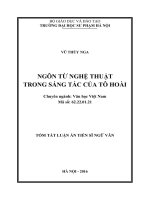 Ngôn từ nghệ thuật trong sáng tác của Tô Hoài