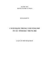 CÁCH MẠNG THÁNG TÁM NĂM 1945 Ở CÁC TỈNH BẮC TRUNG BỘ