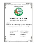 BÁO CÁO THỰC TẬP QUẢN LÝ MÔI TRƯỜNG VÙNG: HIỆN TRẠNG THU GOM VÀ CÔNG TÁC QUẢN LÝ RÁC THẢI SINH HOẠT TẠI XÃ KIM NỖ  ĐÔNG ANH HÀ NỘI