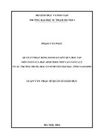 Quản lí hoạt động đánh giá kết quả học tập môn toán của học sinh theo tiếp cận năng lực ở các trường THCS huyện hải hậu, tỉnh nam định (LV01896)