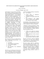 THE FUTURE OF COLLABORATIVE COLLECTION DEVELOPMENT AMONG RESEARCH LIBRARIES