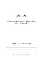 PHÂN TÍCH THIẾT KẾ HỆ THỐNG QUẢN LÝ NHÀ SÁCH