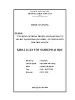 Ứng dụng GIS trong thành lập bản đồ tra cứu giá đất tại phường quan triều – thành phố thái nguyên tỉnh thái nguyên