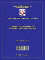 Nghiên cứu sa thải phụ tải dựa trên thuật toán fuzzy AHP 