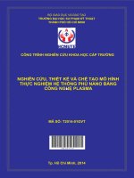 Nghiên cứu, thiết kế và chế tạo mô hình thực nghiệm hệ thống phủ nano bề mặt bằng công nghệ plasma 
