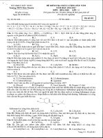 Đề thi khảo sát chất lượng đầu năm môn Hóa học lớp 12 trường THPT Hàn Thuyên, Bắc Ninh năm học 2016 - 2017