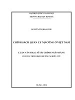 Chính sách quản lý nợ công ở việt nam 
