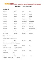 Đề ôn tập thi giữa học kỳ 1 môn Tiếng Anh lớp 3