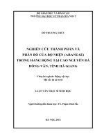 Nghiên cứu thành phần và phân bố của bộ nhện (araneae) trong hang động tại cao nguyên đá đồng văn, tỉnh hà giang (LV01912)