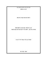 Phổ biến giáo dục pháp luật trên địa bàn huyện vân đồn   quảng ninh