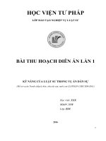 Thu hoạch diễn án dân sự hồ sơ 13 ly hôn, chia tài sản, nuôi con trịnh văn thiện, ninh thị nga lớp luật sư học viện tư pháp