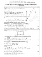 Đáp án đề thi tuyển sinh lớp 10 môn Vật Lý 2012