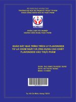 Khảo sát quá trình trích ly flavonoids từ lá chùm ngây và ứng dụng cao chiết flavonoids vào thực phẩm 