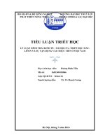 Lý luận hình thái KTXH và sự vận dụng vào thực tiễn tại Việt Nam