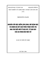 Nghiên cứu đặc điểm lâm sàng, mô bệnh học và đánh giá kết quả phẫu thuật điều trị ung thư biểu mô tế bào vảy, ung thư biểu mô tế bào đáy của da vùng đầu mặt cổ (FULL TEXT)