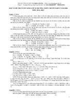 Đáp án đề thi tuyển sinh lớp 10 môn Hóa 2006