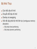 Bài giảng hệ điều hành chương 8 memory