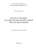 Xấp xỉ và ổn định của một số lớp phương trình với các hàm splines 