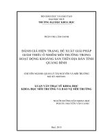 Đánh giá hiện trạng, đề xuất giải pháp giảm thiểu ô nhiễm môi trường trong hoạt động khoáng sản trên địa bàn tỉnh quảng bình
