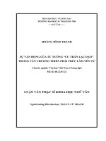 LUẬN VĂN THẠC SĨ  NGỮ VĂN: Sự vận động của tư tưởng “Cư trần lạc đạo” trong văn chương Thiền phái Trúc Lâm Yên Tử