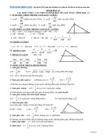 Tóm tắt kiến thức toán 12  Hình học