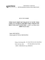 Tính toán thiết kế trạm xử lý nước thải công ty cổ phần chế biến thực phẩm con heo vàng, khu công nghiệp Long Hậu – Long An công suất 300m3 ngày đêm