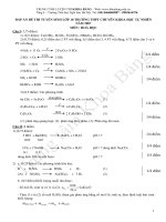 Đáp án đề thi tuyển sinh lớp 10 môn Hóa 2007