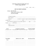 Đơn xin phép nghỉ học mới nhất 2016