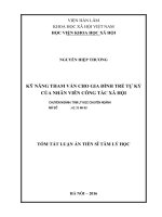 Kỹ năng tham vấn cho gia đình trẻ tự kỷ của nhân viên công tác xã hội (TT)