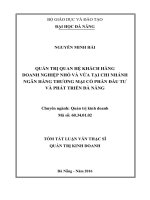 Quản trị quan hệ khách hàng doanh nghiệp nhỏ và vừa tại chi nhánh ngân hàng TMCP đầu tư và phát triển đà nẵng 