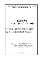 BÁO CÁO  THỰC TẬP: Lập trình ứng dụng game xếp số cho hệ điều hành Android