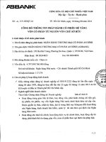 18.8 ABBANK THÔNG BÁO PHÁT HÀNH CP TĂNG VỐN