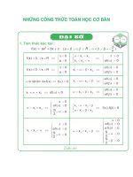 NHỮNG CÔNG THỨC TOÁN HỌC CƠ BẢN