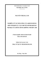 Nghiên cứu sự hài lòng của khách hàng đối với dịch vụ vận chuyển hành khách nội địa của hãng hàng không VIETJET AIR 
