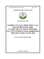 Nghiên cứu đặc điểm thực vật, thành phần hóa học và một số tác dụng sinh học của cây Cò seo gà (Pteris multifida Poir.) thu hái tại Ba Vì, Hà Nội