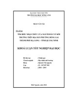 Tìm hiểu nhận thức của người dân về môi trường trên địa bàn phường hồng gai thành phố hạ long tỉnh quảng ninh 