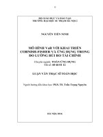 Mô hình var với khai triển cornish fisher và ứng dụng trong đo lường rủi ro tài chính 