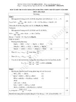Đáp án đề thi tuyển sinh lớp 10 môn Hóa 2007