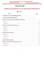 KHẢO SÁT HÀM SỐ VÀ CÁC BÀI TOÁN LIÊN QUAN