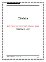 Tiểu luậntiến trình xây dựng thực đơn nhà hàng mộc 